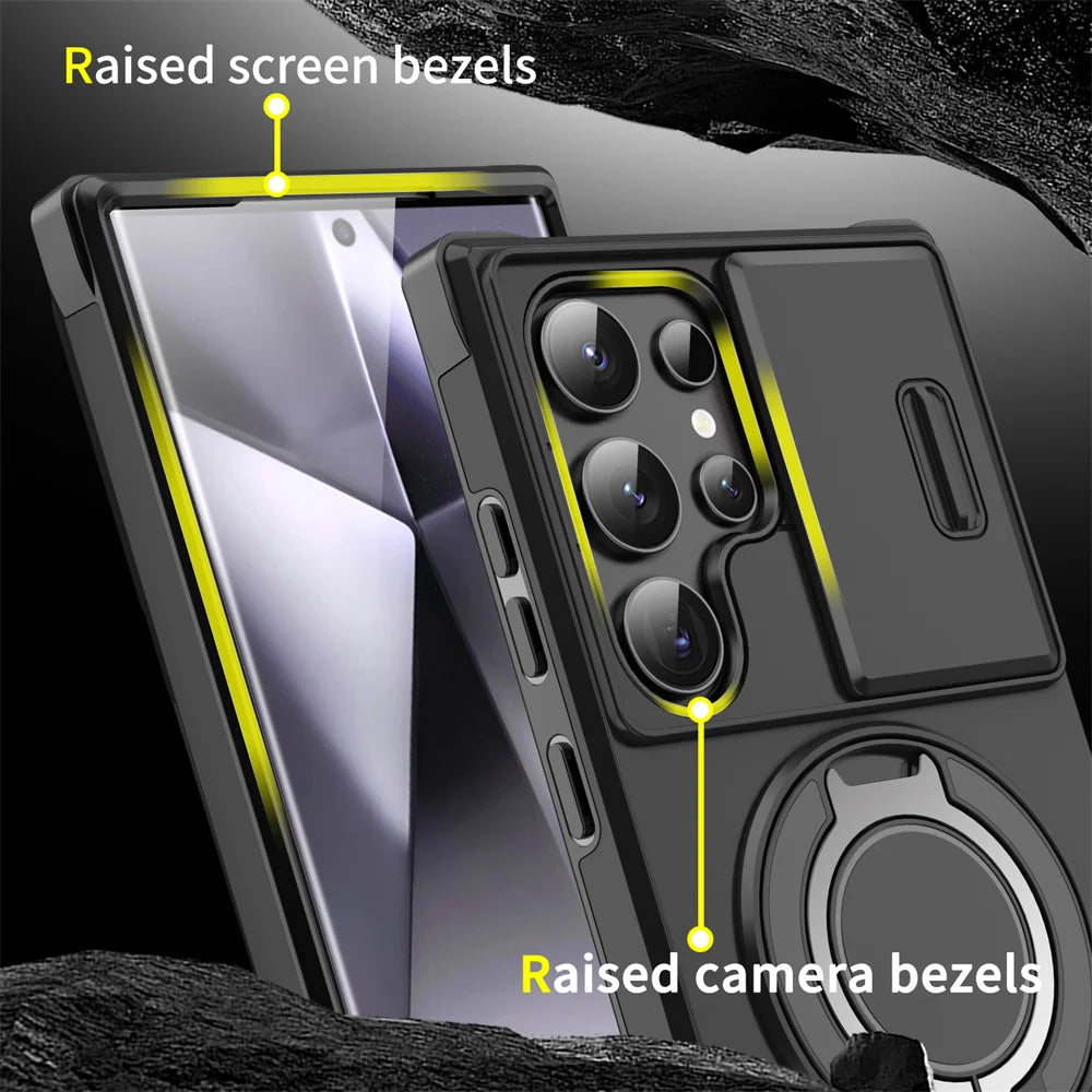 Magnetic Slide Camera Protection Phone Case for Samsung S21 S22 S23 S24 S25 Ultra FE A Series - ZOOMNSTORE