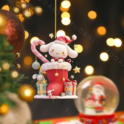 Sanrio Christmas Acrylic Pendants - Hello Kitty Cinnamoroll Kuromi Tree Decorations 1610PCS - ZOOMNSTORE