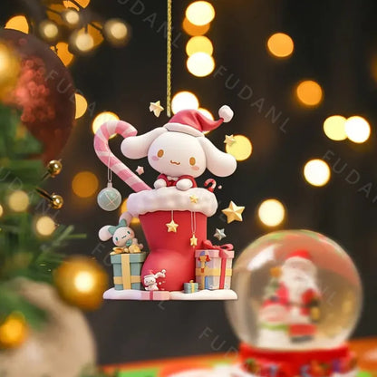 Sanrio Christmas Acrylic Pendants - Hello Kitty Cinnamoroll Kuromi Tree Decorations 1610PCS - ZOOMNSTORE