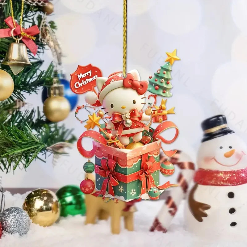 Sanrio Christmas Acrylic Pendants - Hello Kitty Cinnamoroll Kuromi Tree Decorations 1610PCS - ZOOMNSTORE