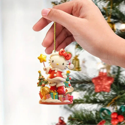 Sanrio Christmas Acrylic Pendants - Hello Kitty Cinnamoroll Kuromi Tree Decorations 1610PCS - ZOOMNSTORE