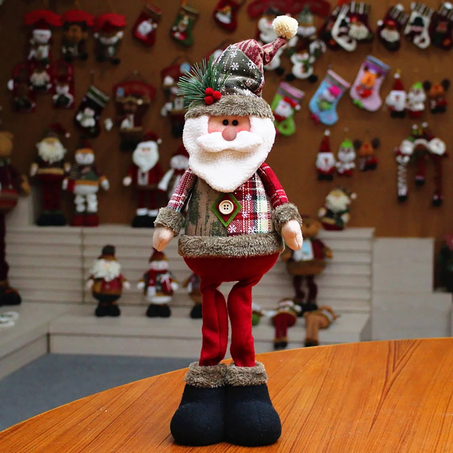 Santa Claus Decoration Set – American Style Plush Elk, Snowman & Soft Christmas Tree Ornaments - ZOOMNSTORE