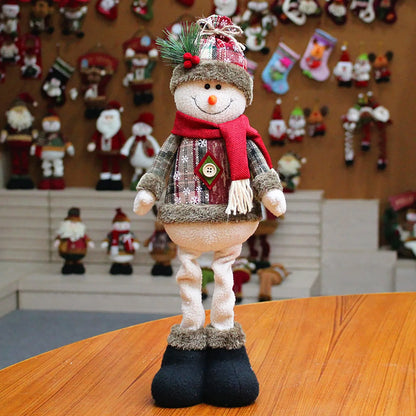 Santa Claus Decoration Set – American Style Plush Elk, Snowman & Soft Christmas Tree Ornaments - ZOOMNSTORE