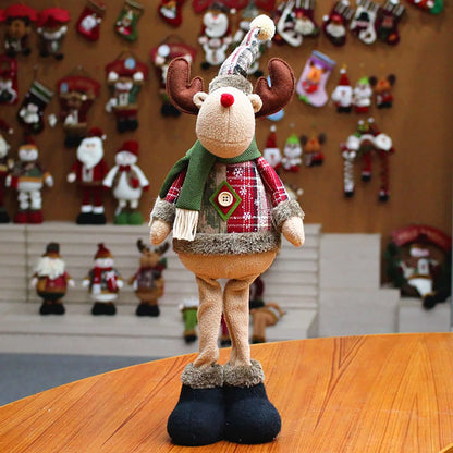 Santa Claus Decoration Set – American Style Plush Elk, Snowman & Soft Christmas Tree Ornaments - ZOOMNSTORE
