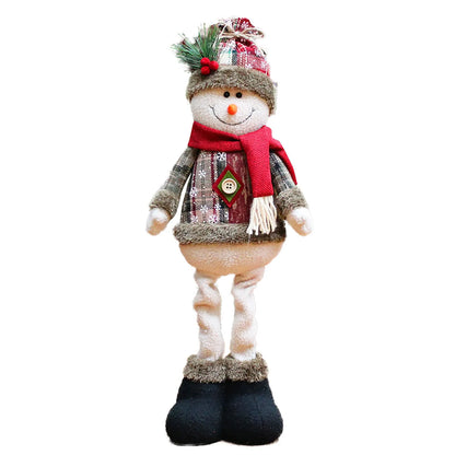 Santa Claus Decoration Set – American Style Plush Elk, Snowman & Soft Christmas Tree Ornaments - ZOOMNSTORE