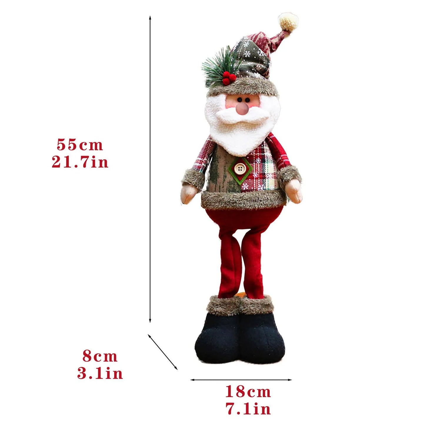 Santa Claus Decoration Set – American Style Plush Elk, Snowman & Soft Christmas Tree Ornaments - ZOOMNSTORE