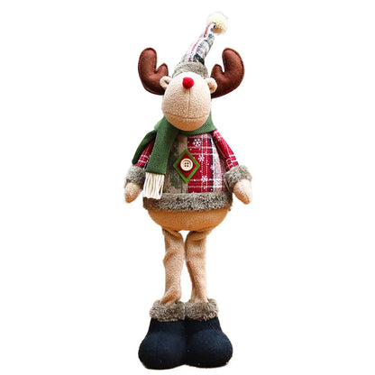 Santa Claus Decoration Set – American Style Plush Elk, Snowman & Soft Christmas Tree Ornaments - ZOOMNSTORE