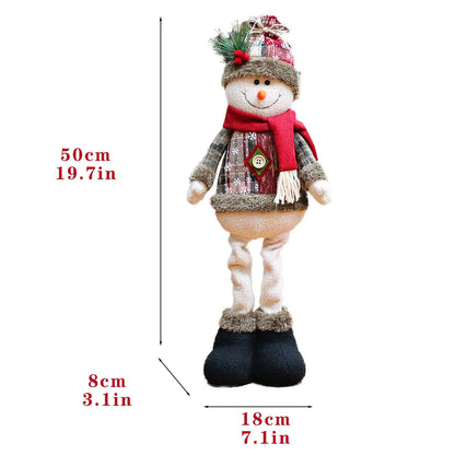 Santa Claus Decoration Set – American Style Plush Elk, Snowman & Soft Christmas Tree Ornaments - ZOOMNSTORE