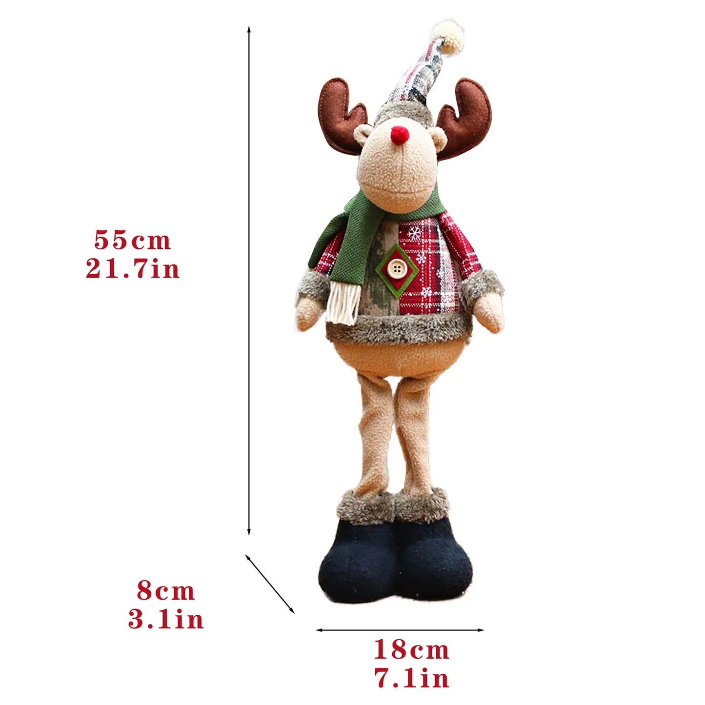 Santa Claus Decoration Set – American Style Plush Elk, Snowman & Soft Christmas Tree Ornaments - ZOOMNSTORE