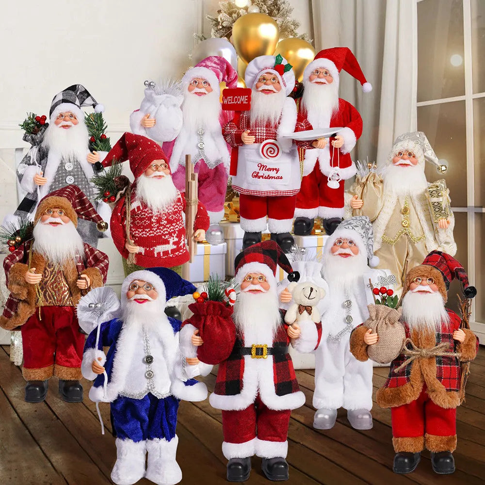 Santa Claus Decoration - 32cm Standing Santa Doll Holiday Ornament for Christmas - ZOOMNSTORE