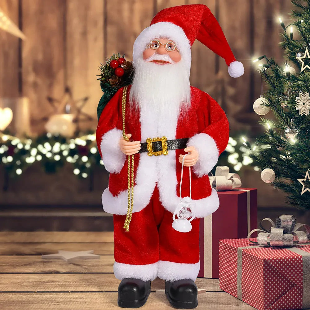 Santa Claus Decoration - 32cm Standing Santa Doll Holiday Ornament for Christmas - ZOOMNSTORE