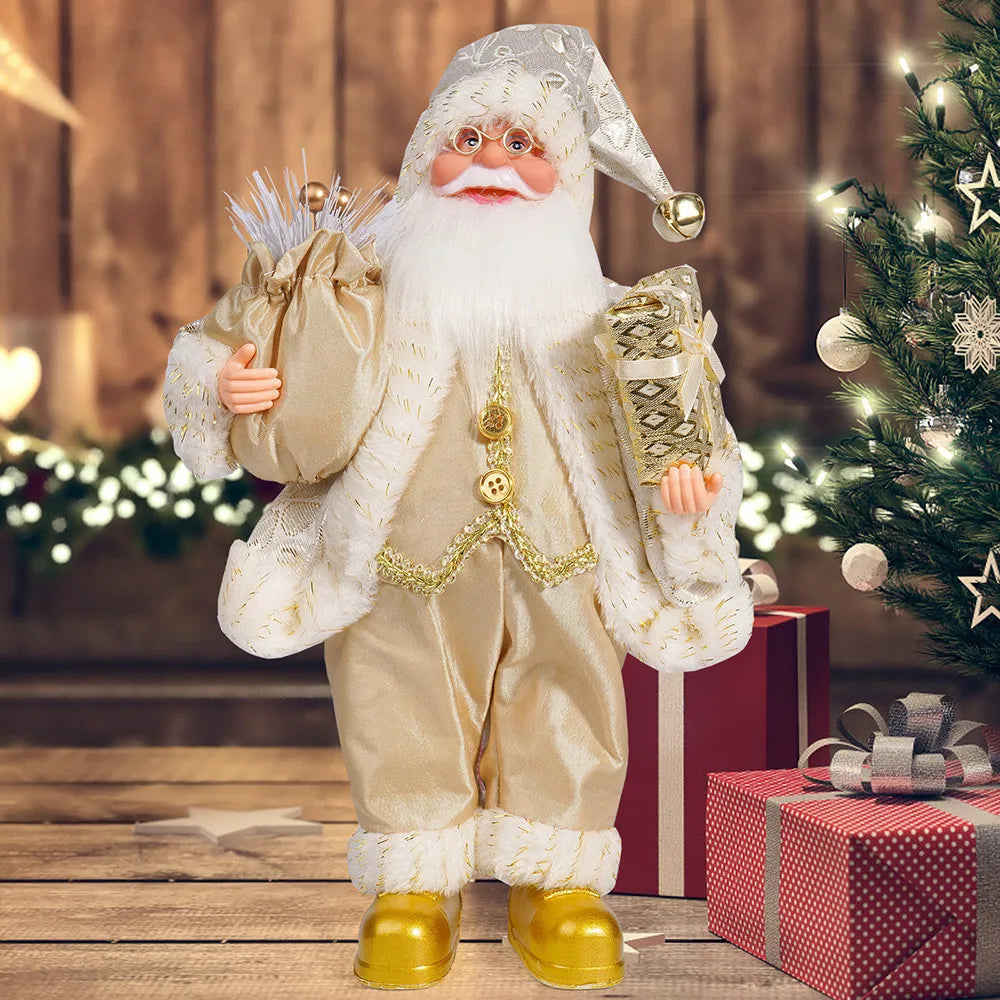 Santa Claus Decoration - 32cm Standing Santa Doll Holiday Ornament for Christmas - ZOOMNSTORE
