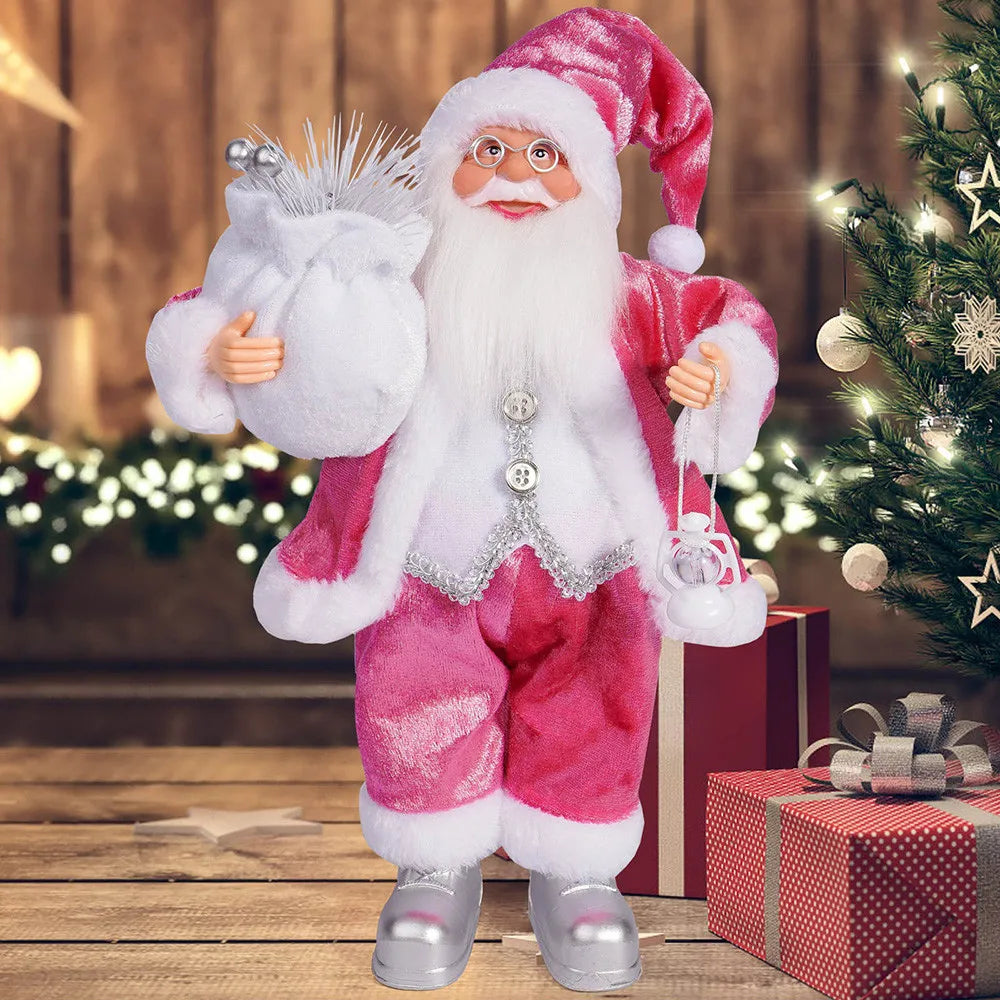 Santa Claus Decoration - 32cm Standing Santa Doll Holiday Ornament for Christmas - ZOOMNSTORE