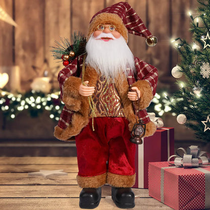 Santa Claus Decoration - 32cm Standing Santa Doll Holiday Ornament for Christmas - ZOOMNSTORE