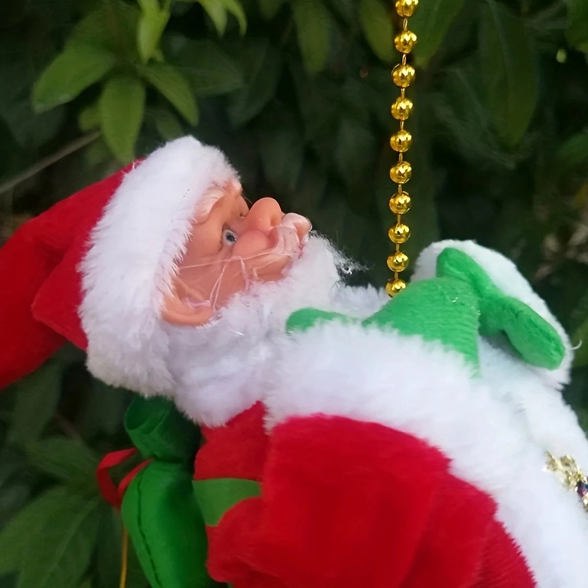 Santa Claus Doll - Christmas Decorations With Climbing Beads & Rope, Holiday Ornaments - ZOOMNSTORE