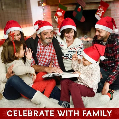 Santa Claus Hats - Red Non-woven Xmas Caps for Adults  Kids Holiday Party Decorations - ZOOMNSTORE