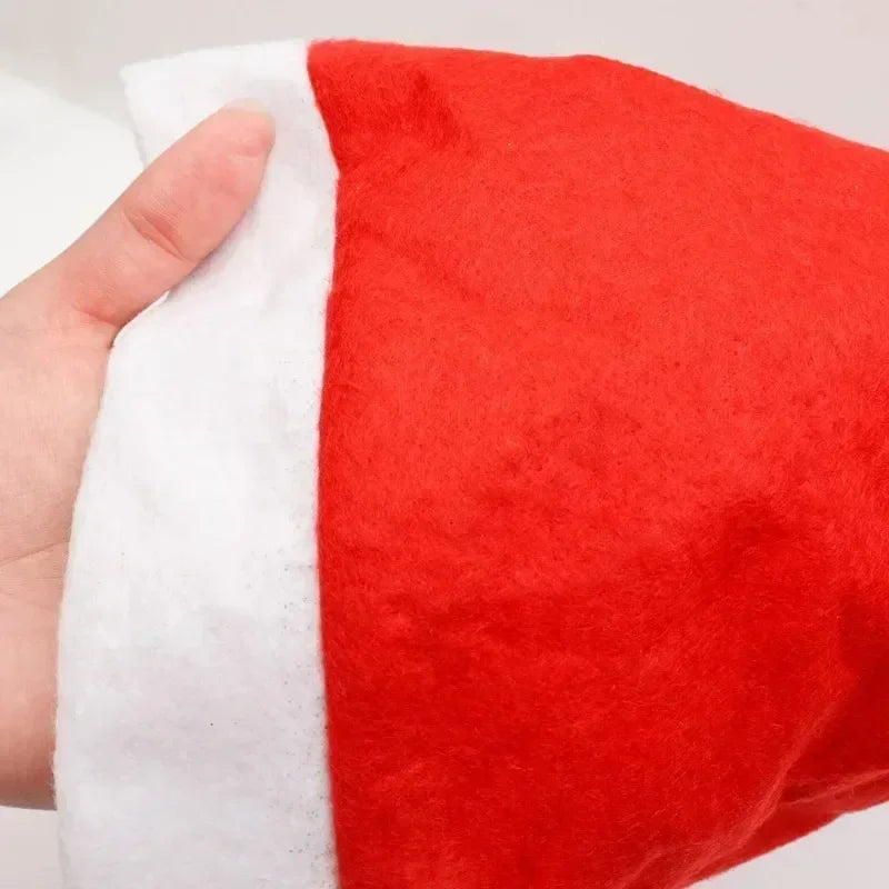 Santa Claus Hats - Red Non-woven Xmas Caps for Adults  Kids Holiday Party Decorations - ZOOMNSTORE