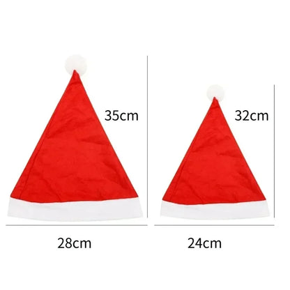 Santa Claus Hats - Red Non-woven Xmas Caps for Adults  Kids Holiday Party Decorations - ZOOMNSTORE