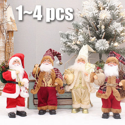 Santa Claus Plush Doll - 30cm Battery Operated Xmas Party Ornaments 2025 - ZOOMNSTORE
