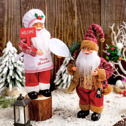 Santa Claus Plush Doll - 30cm Battery Operated Xmas Party Ornaments 2025 - ZOOMNSTORE