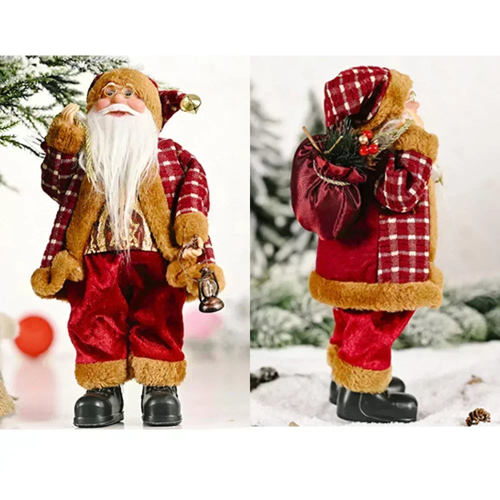 Santa Claus Plush Doll - 30cm Battery Operated Xmas Party Ornaments 2025 - ZOOMNSTORE