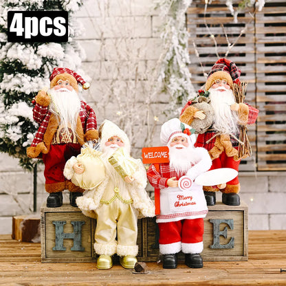 Santa Claus Plush Doll - 30cm Battery Operated Xmas Party Ornaments 2025 - ZOOMNSTORE