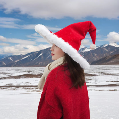Unisex Santa Hat - Extra Thick Fur Christmas Holiday Hat for Adults - ZOOMNSTORE