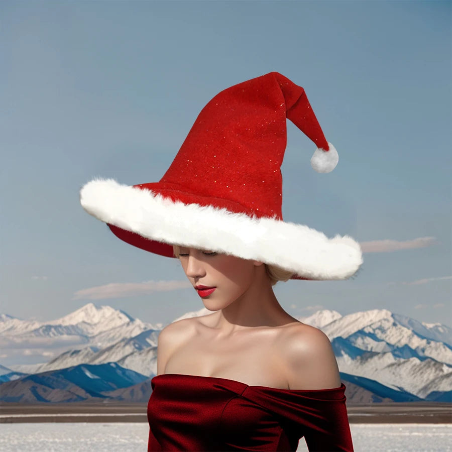 Unisex Santa Hat - Extra Thick Fur Christmas Holiday Hat for Adults - ZOOMNSTORE