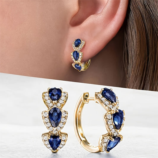 Sapphire Drop Earrings - Luxurious Wedding Jewelry for Women - ZOOMNSTORE