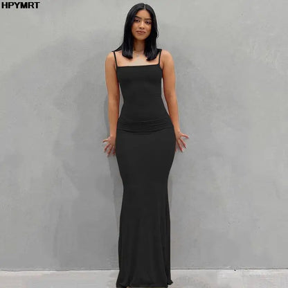Satin Backless Maxi Dress - Slim Sexy Bodycon Party Dress for Women - ZOOMNSTORE