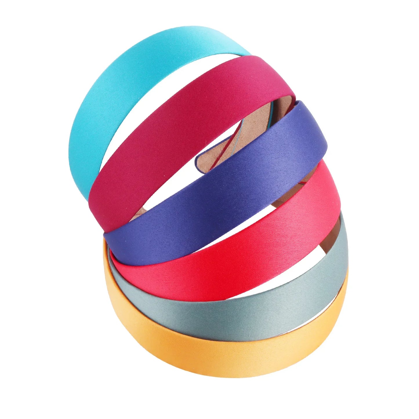 1/2pcs Plain 3CM Wide Satin Headband Girls Fabric Covered Resin Hairbands Plastic Hair Hoop Kids Elastic Bands Hair Accessories - ZOOMNSTORE