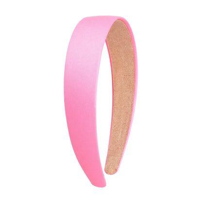 1/2pcs Plain 3CM Wide Satin Headband Girls Fabric Covered Resin Hairbands Plastic Hair Hoop Kids Elastic Bands Hair Accessories - ZOOMNSTORE