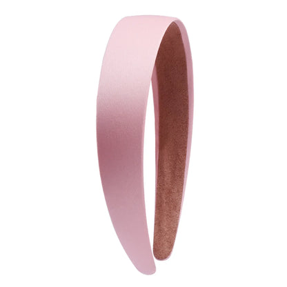 1/2pcs Plain 3CM Wide Satin Headband Girls Fabric Covered Resin Hairbands Plastic Hair Hoop Kids Elastic Bands Hair Accessories - ZOOMNSTORE
