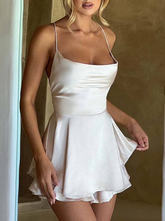 Satin Silk Cami Jumpsuit - Sexy Backless Summer Romper - ZOOMNSTORE
