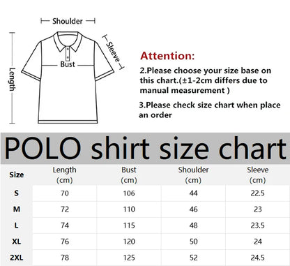 Men's Summer Polo Shirt - Black White Polka Dot Short Sleeve Casual Collar
