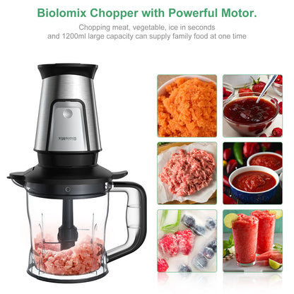 3-in-1 Food Processor - 700W Portable Juicer Blender  Chopper