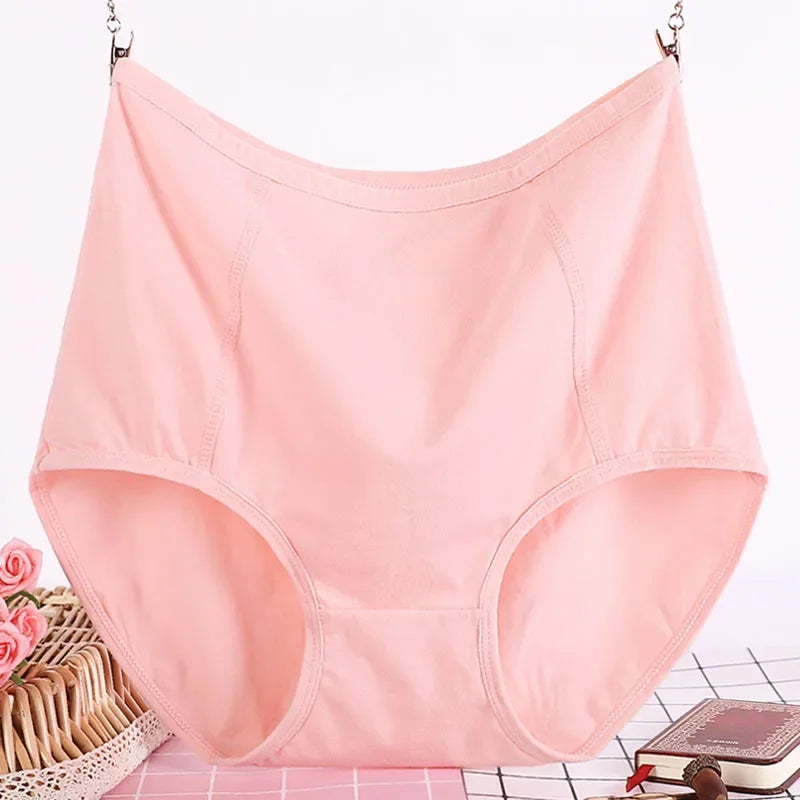 6XL Super Plus Size Women Underwear High Waist Cotton Breathable Lace Trim Panties Postpartum Big Size Ladies Underwear