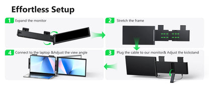 14 Inch Portable Monitor – Laptop Screen Extender with 1080P IPS Display, USB-C HDMI Port