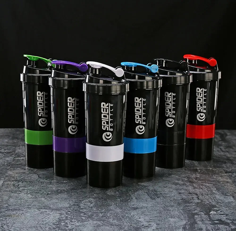 3 Layers Shaker Protein Bottle Powder Shake Cup Large Capacity Water Bottle Mixing Cup Body Building Exercise Mixing Bottle