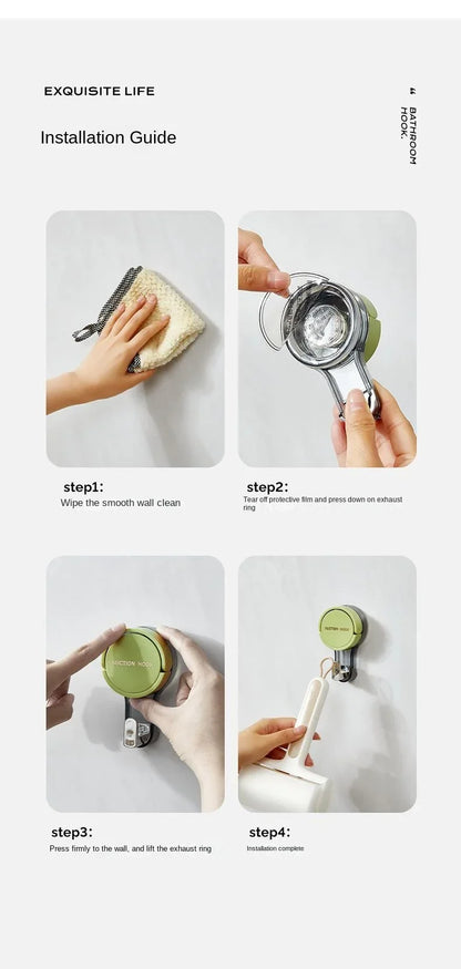 Wall Mounted Vacuum Suction Cup Hook - No-Drill Removable Key  Towel Hanger for Bathroom  Kitchen - ZOOMNSTORE