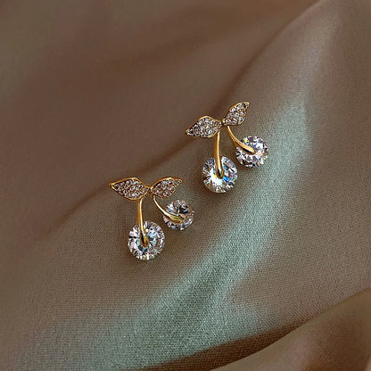 Petite Cherry Stud Earrings – Delicate Daily Studs