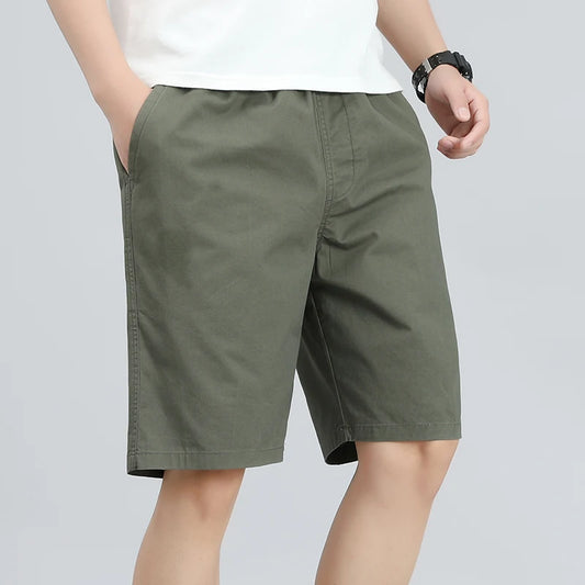 Plus Size Men's Shorts - Breathable Cotton Summer Casual Knee Length Fitness Shorts