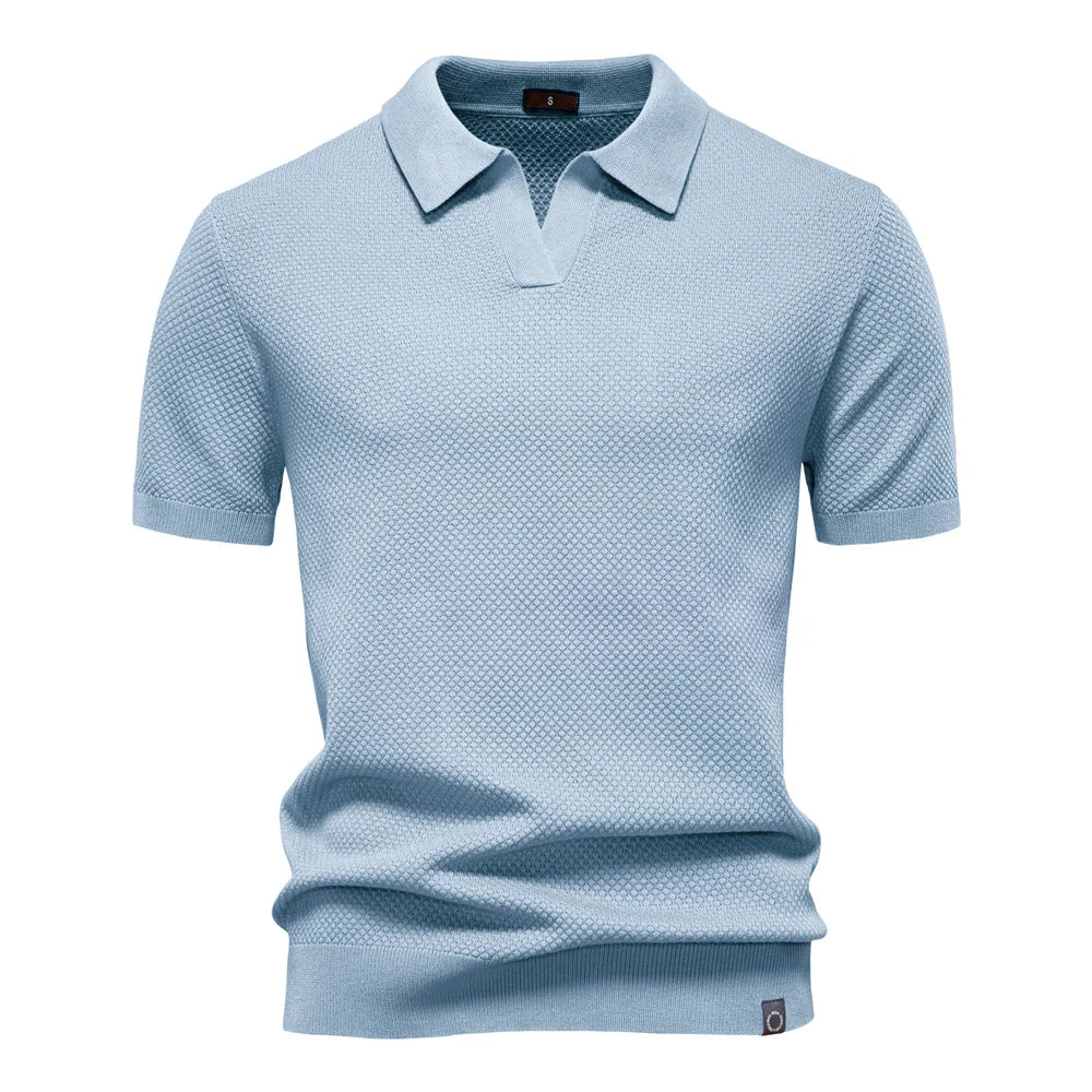 Men's Breathable Polo Shirt - Lightweight Stretch Short Sleeve Polo for Summer Casual Wear