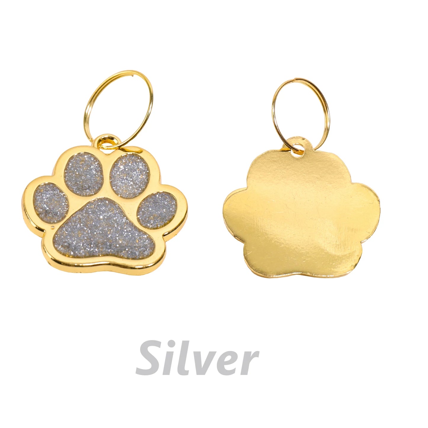 Glitter Claw Custom Text Dog Tag Personalized Name Pets Tag Laser Engraving Number Golden Collar Pendant Customized Cat ID Tag