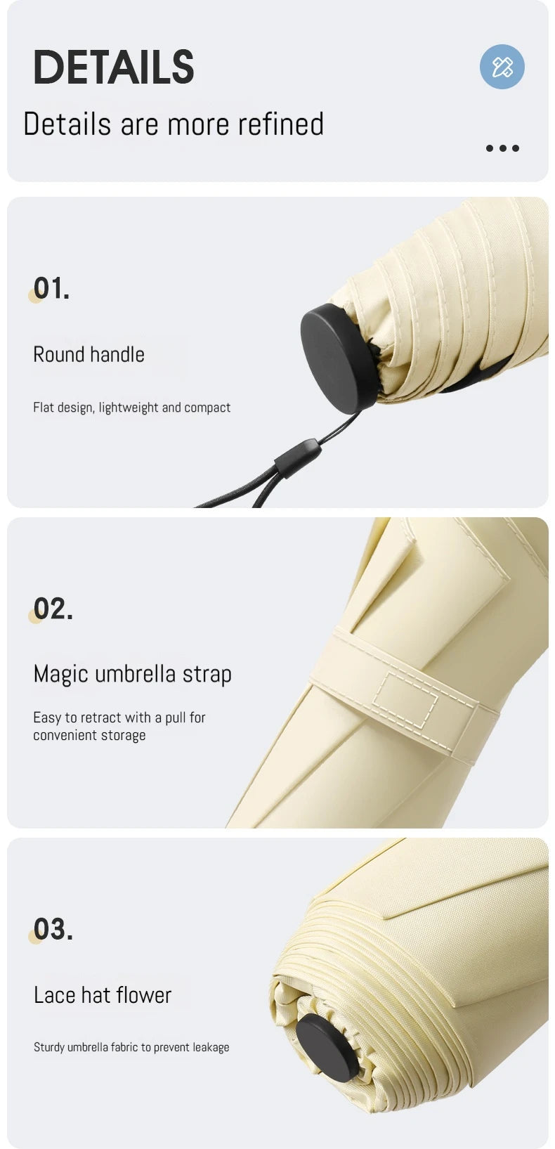 125g Japanese style portable brazing sun protection, UV protection, weather resistance, manual umbrella