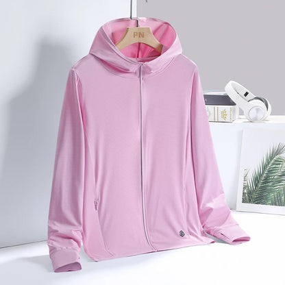YJKVUR Unisex Summer New UPF 50+ UV Sun Protection Hoodie Jacket Men Women Lightweight Hiking Outdoor Long Sleeve Sun Shirt Coat