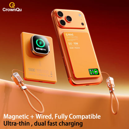 Magnetic Wireless Powerbank Qi 2.1 USB-C Fast Charging External Battery for iPhone 12-17 Pro Airpods Watch Xiaomi 10000mAh