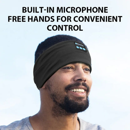 Wireless Bluetooth Headband Earphones Sports Fitness Yoga Headband Headset Elastic Soft Sleeping Smart Music Eye Mask Headphones