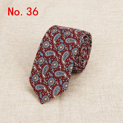 Handmade Floral Tie - Classic Mens Narrow Cotton Necktie for Weddings  Casual Wear