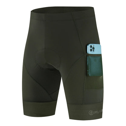 YKYWBIKE Sports Padded Bike Shorts for Men Cycling Bicycle Shorts Comfortable Road Biking Pants 2 Pocket Tights Slim Fit